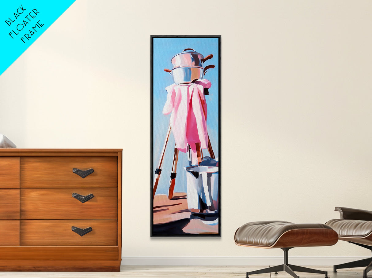 Cooking Still Life, Modern Kitchen Art, Abstract Realism, Framed Canvas Print, Unique Home Decor, Contemporary Art, Chefs Kitchen Wall Art
