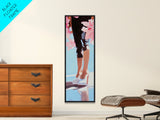 Fashion Heels Art, Glamorous Decor, Chic Aesthetic, Framed Canvas Print, Feminine Room Art, Stylish Wall Art, Dressing Room Decor