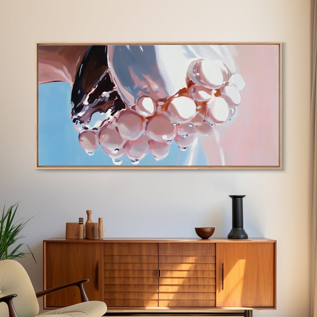 Water Droplets, Surreal Reflection, Abstract Aesthetic, Modern Minimalist Art, Contemporary Home Decor, Living Room Wall Art