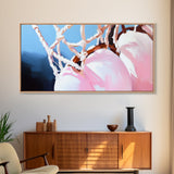 Basketball Hoop, Sports Aesthetic Art, Modern Minimalist Print, Framed Canvas Print, Boys Room Decor, Gym Wall Art, Sporty Home Decor