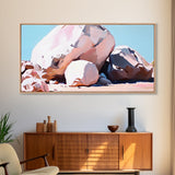 Rock Formations, Desert Landscape, Warm Neutrals, Canvas Print, Bohemian Wall Art, Modern Minimalist Decor, Earthy Tones, Bedroom Wall Art