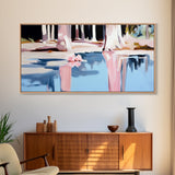 Forest Reflection, Water Landscape, Nature Wall Decor, Living Room Art, Minimalist Home Art, Canvas Print, Pastel Landscape, Zen Artwork