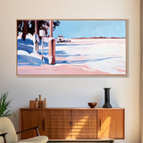 Winter Landscape, Snowy Field, Rustic Wall Decor, Farmhouse Art, Living Room Art, Framed Canvas Print, Winter Scene, Serene Home Art