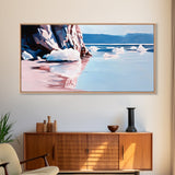 Reflections, Winter Seascape, Arctic Art, Canvas Print, Coastal Wall Decor, Living Room Art, Minimalist Landscape, Nature Painting