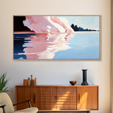 Iceberg Reflection, Arctic Landscape, Cool Tones, Ocean Scene, Framed Canvas Print, Modern Wall Art, Office Decor, Coastal Painting