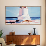 Lighthouse by the Sea, Nautical Wall Art, Ocean Lighthouse Print, Coastal Home Decor, Seaside Landscape, Bedroom Framed Canvas Print