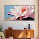 Water Lily Bloom, Floral Wall Art, Zen Botanical Print, Minimalist Nature Decor, Modern Tranquil Art, Bathroom Canvas Print
