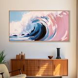 Rolling Surf, Coastal Wall Art, Wave Painting, Ocean Aesthetic, Nautical Decor, Beach House Art, Modern Abstract, Framed Canvas Print