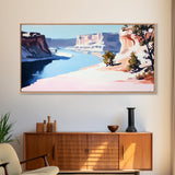 Desert River, Southwest Landscape, Canvas Print, Boho Wall Art, Nature Painting, Earthy Home Decor, Western Art, Office Wall Art