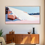 Sand Dunes, Ocean Breeze, Coastal Serenity, Pastel Beach, Framed Canvas Print, Minimalist Art, Modern Home Decor, Living Room Wall Art