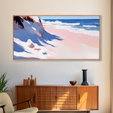 Ocean Waves, Coastal, Abstract, Canvas Print, Beach Wall Art, Living Room Decor, Modern Seascape, Blue and White, Nautical Theme