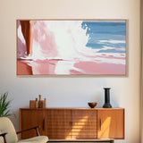 Ocean Waves, Beach Painting, Coastal Decor, Relaxing Seascape, Minimalist Artwork, Bathroom Wall Art, Framed Canvas Print, Tropical Aesthetic