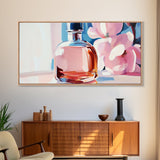 Perfume Bottle, Feminine Art, Chic Wall Decor, Canvas Print, Modern Glam Art, Elegant Painting, Fashion Inspired Art, Dressing Room Art