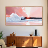 Sunset Reflection, Ocean View, Framed Canvas Print, Pastel Coastal Art, Dreamy Seascape, Modern Wall Decor, Nature Aesthetic