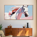 Wild Horse, Equestrian Art, Western Decor, Boho Wall Art, Pastel Painting, Framed Canvas Print, Bedroom Art, Farmhouse Aesthetic