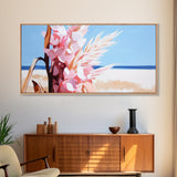 Wildflowers, Coastal Bloom, Boho Floral Art, Ocean Inspired Print, Modern Nature Wall Art, Soft Pastel Aesthetic, Canvas Print