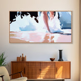 Splashing Waves, Water Reflections, Summer Art, Canvas Print, Beach Wall Decor, Coastal Home Art, Living Room Painting, Blue Seascape