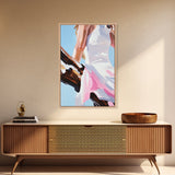 Summer Dress, Breezy Style, Feminine Art, Carefree Vibes, Romantic Aesthetic, Canvas Print, Bedroom Wall Art, Modern Fashion Painting