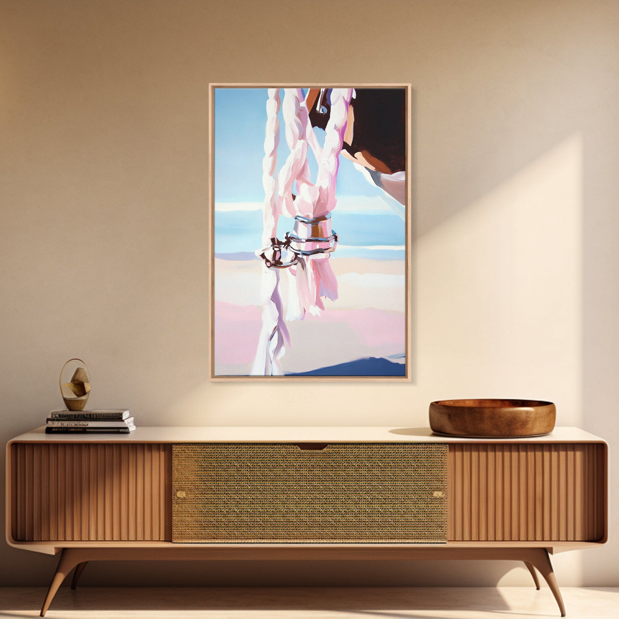 Hanging Rope, Beach House Art, Nautical Style, Canvas Print, Coastal Decor, Contemporary Home Wall Art, Living Room Statement