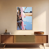 Marsh Reflection, Nature Wall Art, Serene Landscape, Boho Home Decor, Tranquil Aesthetic, Living Room Art, Canvas Print, Water Painting