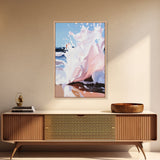 Splashing Wave Art, Abstract Coastal Decor, Ocean Energy Painting, Framed Canvas Print, Minimalist Beach House Art, Modern Wall Decor