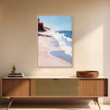 Ocean Waves, Coastal Art, Beach House Print, Nautical Wall Art, Framed Canvas Print, Modern Seascape, Minimalist Decor, Blue Tones