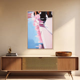 Floral Reflection, Dreamy Water Art, Pastel Painting, Feminine Wall Decor, Tranquil Aesthetic, Bedroom Wall Art, Framed Canvas Print