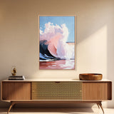 Ocean Wave, Coastal Wall Art, Nautical Print, Surfer Aesthetic, Beach House Decor, Canvas Print, Living Room Art, Pastel Seascape