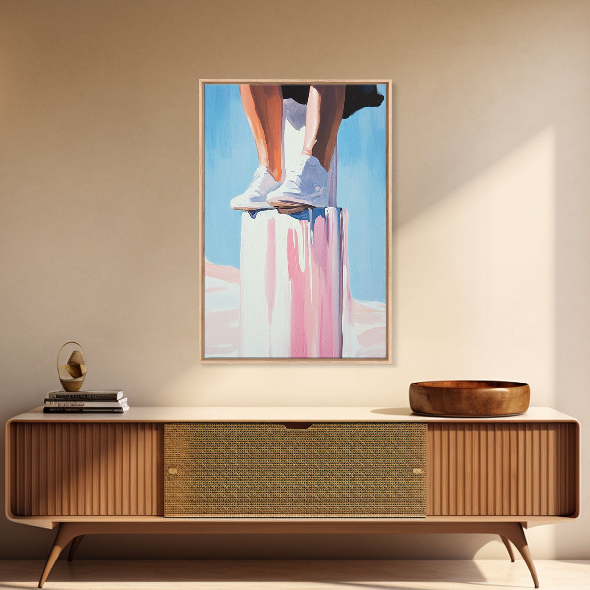Standing Tall, Confidence, Minimalist Art, Modern Home Decor, Pastel Wall Art, Motivational Art, Living Room Wall Art, Canvas Print