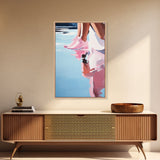Pink Reflection, Modern Wall Art, Minimalist Decor, Aesthetic Print, Abstract Painting, Framed Canvas Print, Boho Bedroom Art, Gift
