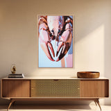 Lobster Painting, Nautical Kitchen Art, Coastal Seafood Decor, Bold Modern Artwork, Framed Canvas Print, Beach House Wall Art