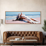 Beach Driftwood, Coastal Art, Seaside Wall Decor, Nature Painting, Canvas Print, Living Room Wall Art, Modern Beach House Art
