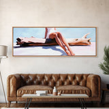 Driftwood Escape, Coastal Living Art, Minimalist Beach Scene, Summer Tones, Framed Canvas Print, Relaxing Home Decor, Ocean Inspired