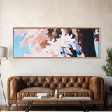 Pink Blossoms, Spring Wall Art, Boho Art, Feminine Aesthetic, Framed Canvas Print, Bedroom Decor, Soft Pastel Art, Nature Painting