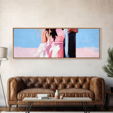 Pink Dress, Soft Pastels, Framed Canvas Print, Feminine Wall Art, Elegant Home Decor, Dreamy Bedroom Aesthetic, Modern Minimalist
