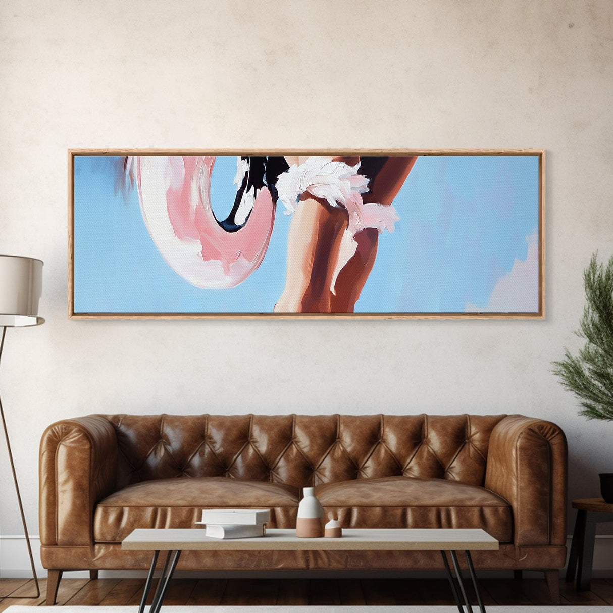 Pink Float, Summer Beach Art, Coastal Wall Decor, Modern Seaside Aesthetic, Minimalist Ocean Vibes, Boho Living Room, Canvas Print