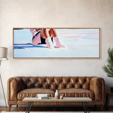Cozy Winter, Snowy Landscape, Feminine Winter Decor, Soft Pastel Art, Scandinavian Minimalist, Bedroom Aesthetic, Canvas Print