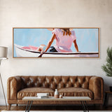 Relaxing Kayak, Pastel Colors, Coastal Wall Decor, Living Room Art, Boho Beach Vibes, Modern Seascape, Canvas Print, Serene Waterscape
