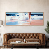 Beach Reflection, Seascape Art, Framed Canvas Print, Coastal Wall Art, Nautical Home Decor, Minimalist Water Painting, Bathroom Art