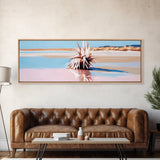 Desert Plant, southwestern wall art, arid landscape print, nature-inspired home decor, framed canvas print, boho aesthetic