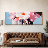 Pink Peonies, romantic floral wall art, modern botanical print, feminine home decor, shabby chic style, framed canvas print, bedroom art