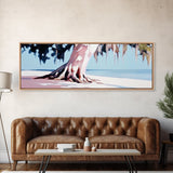 Seaside Tree, Coastal Wall Art, Bedroom Decor, Framed Canvas Print, Serene Landscape, Beach House Aesthetic, Minimalist Nature Painting