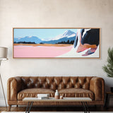 Mountain Escape, Scenic View, Nature Lover, Dreamy Landscape, Framed Canvas Print, Rustic Wall Art, Cabin Decor, Winter Aesthetic