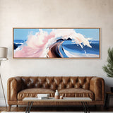 Calm Waters, Woman by Rocks, Relaxing Beach, Nature Inspired, Framed Canvas Print, Minimalist Wall Art, Bathroom Decor, Serenity