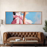 Feminine Elegance, Pink Dress, Chic Fashion Art, Canvas Print, Glamorous Wall Art, Modern Bedroom Decor, Romantic Soft Pastels