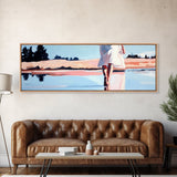 Ocean Walk, Barefoot Beach, Serene Waves, Coastal Canvas Print, Bedroom Wall Art, Minimalist Art, Relaxing Seascape Aesthetic