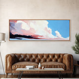 Sunset Clouds, Pastel Sky, Dreamy Ocean, Canvas Print, Modern Seascape, Relaxing Coastal Wall Art, Minimalist Beach House Decor