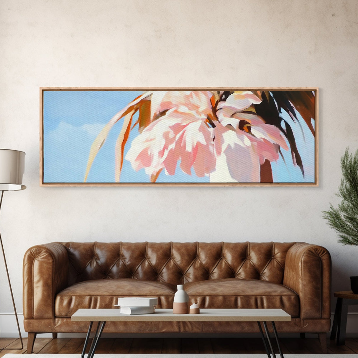 Palm Tree, Tropical, Sunset, Canvas Print, Coastal Wall Art, Beach Aesthetic, Summer Decor, Minimalist Art, Living Room Artwork