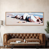Beach Rocks, Ocean, Shore, Canvas Print, Coastal Art, Relaxing Summer Decor, Minimalist Artwork, Bedroom or Bathroom Wall Art