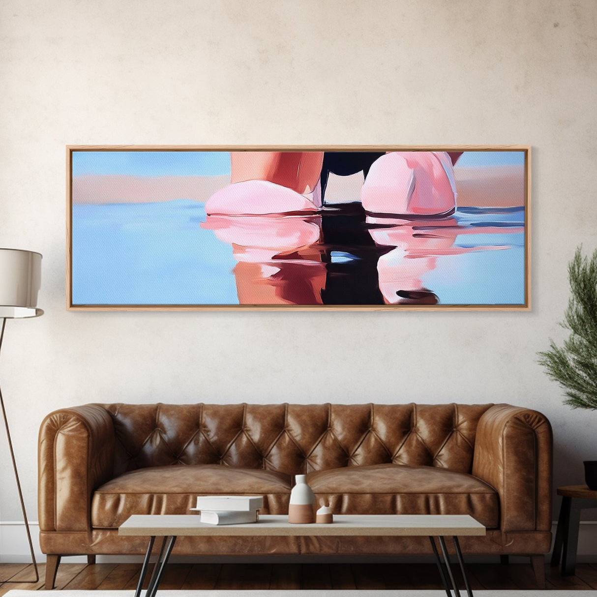 Reflection Water, Abstract Art, Minimalist Beach Art, Canvas Print, Soft Pastel Ocean Scene, Modern Home Decor, Coastal Living Aesthetic